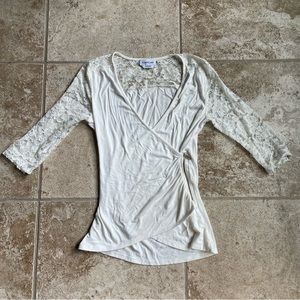 Bebe Lace White Blouse